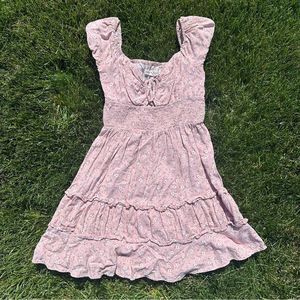Y2K Pink and White Floral Aeropostal Dress